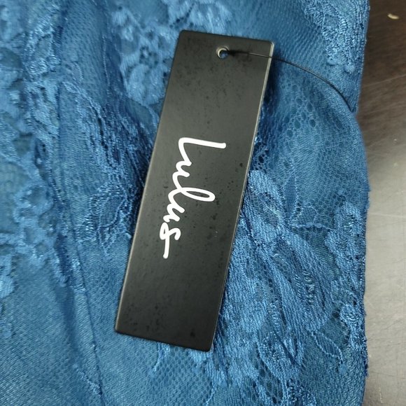 Lulu's Womens S Dress Truly Stunning Slate Blue Skater Dress‎ NWT I9D1437 - Picture 9 of 12